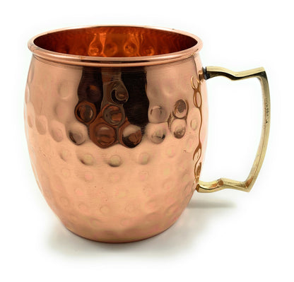 Vibhsa Moscow Mule mugs, hammered copper set of 2 with brass handles on Tampa Home & Garden Store
