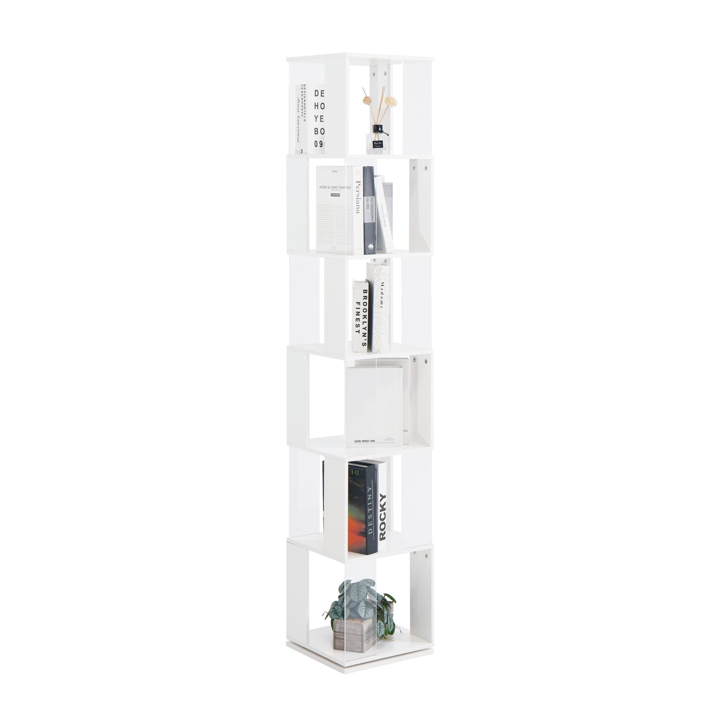 6-layer rotating acrylic board simple bookshelf, multi-functional creative bookshelf for students in the living room - Tampa Home & Garden Store