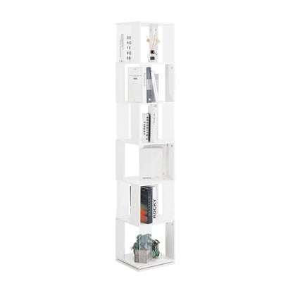 6-layer rotating acrylic board simple bookshelf, multi-functional creative bookshelf for students in the living room - Tampa Home & Garden Store