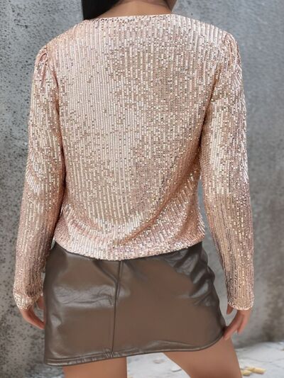 Stevvex sequin cropped jacket back view champagne shimmer Coats & Jackets on Tampa Home & Garden Store