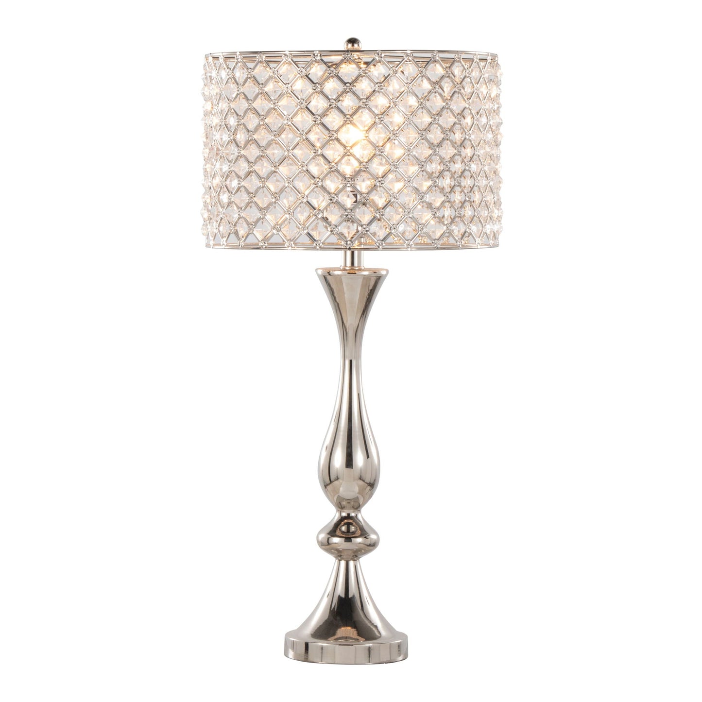 Topaz contemporary table lamp with crystal lattice shade and silver base on Tampa Home & Garden Store