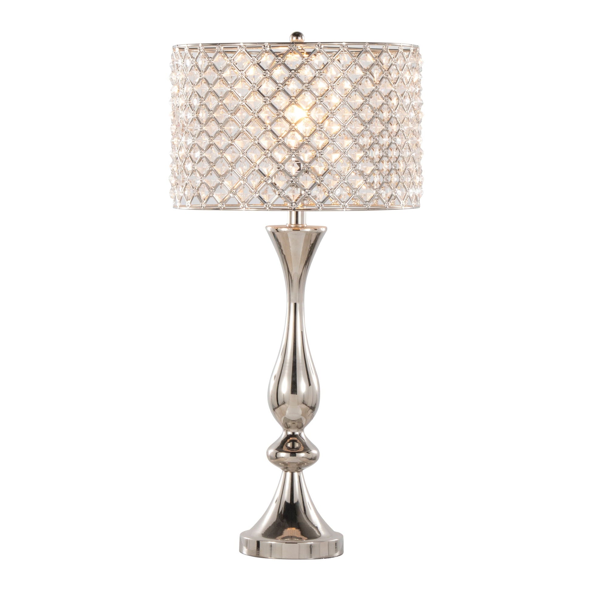 Topaz contemporary table lamp with crystal lattice shade and silver base on Tampa Home & Garden Store