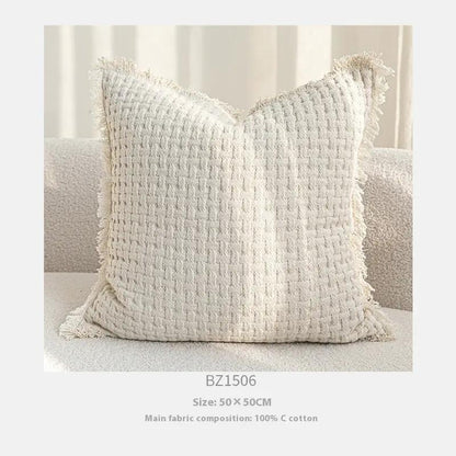 Sofa throw pillowcase cream with 3D embroidery, cotton, FLIPSTYLEZLLC on Tampa Home & Garden Store