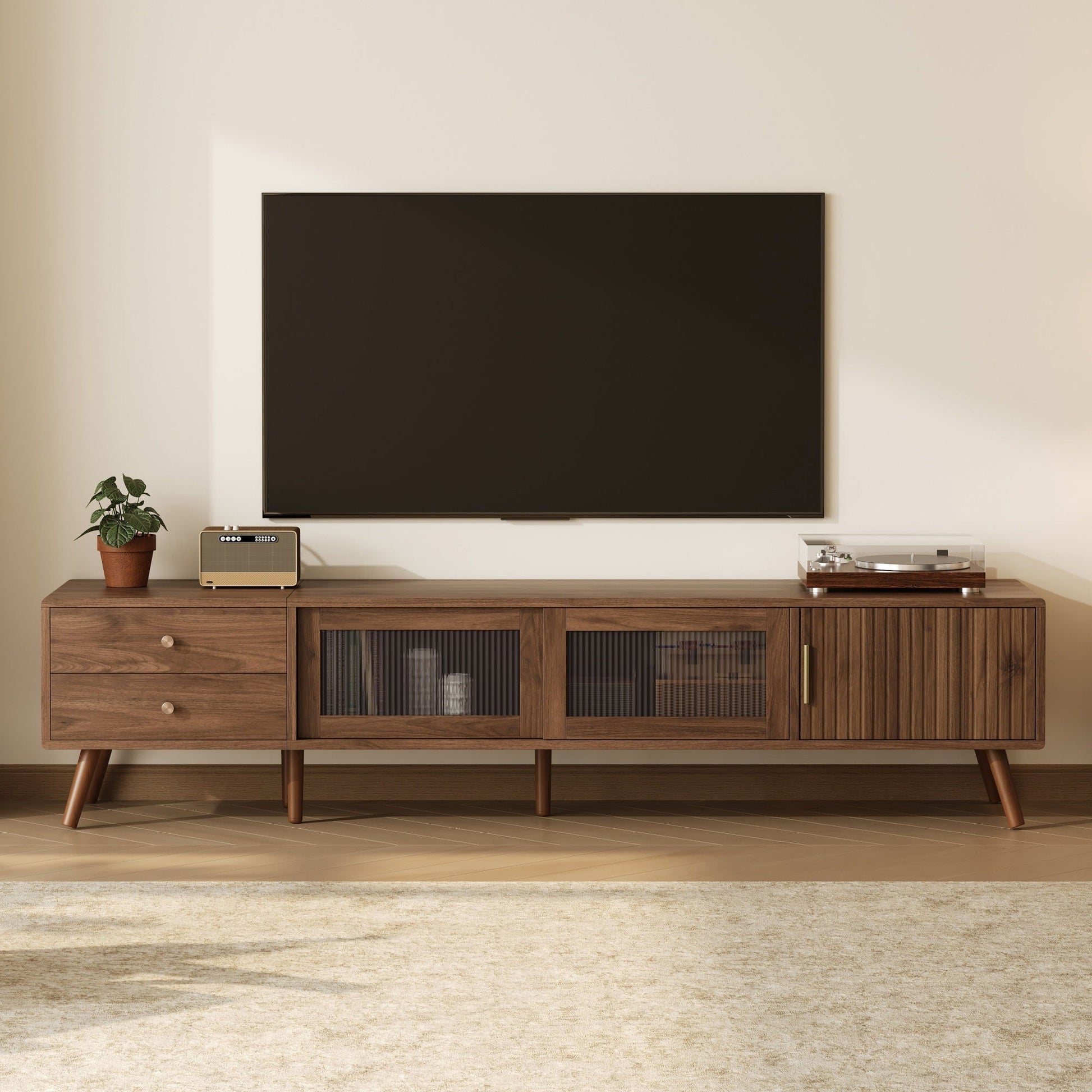 76in TV Stand by HouseOfZazla with storage cabinets on Tampa Home & Garden Store