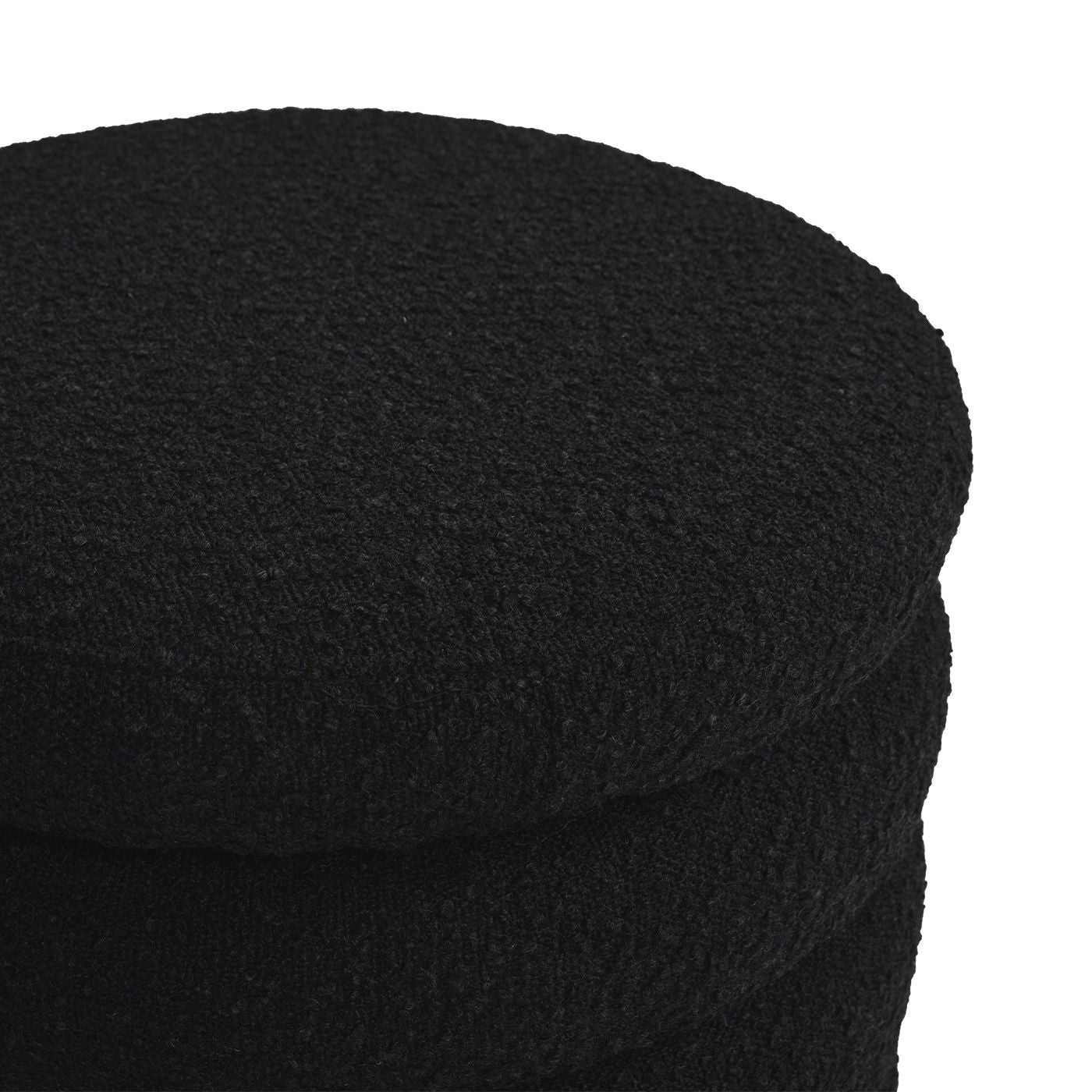 Fuji oversized round storage ottoman in black textured fabric by HouseOfZazla on Tampa Home & Garden Store
