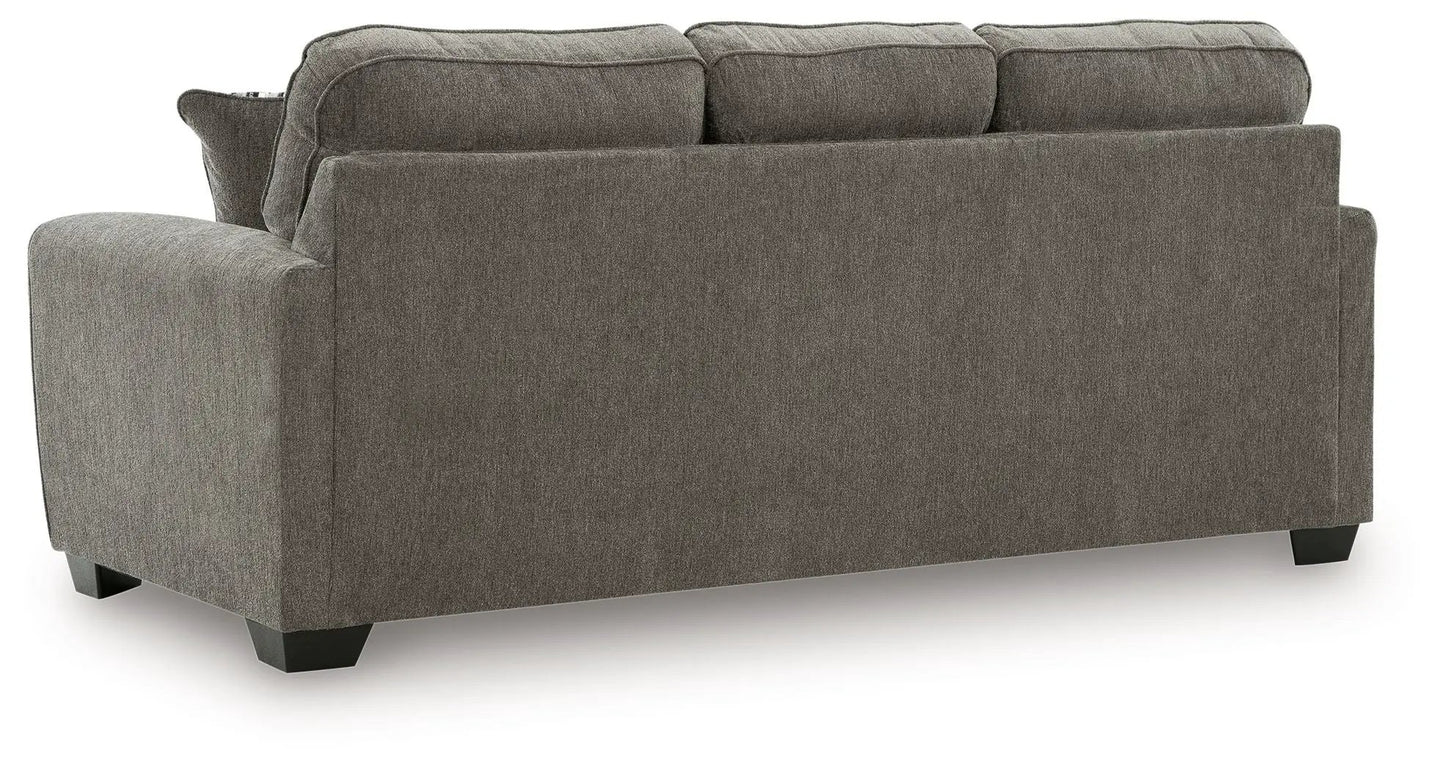 Olten stationary chair and ottoman set in gray textured fabric with boxy arms and dark legs on Tampa Home & Garden Store