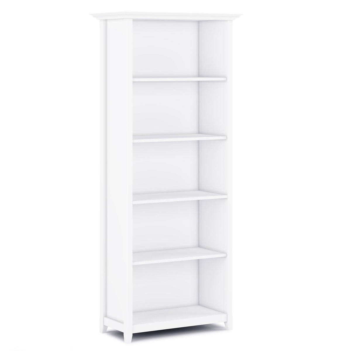 Amherst wooden bookcase with adjustable shelves white finish HouseOfZazla standard bookcase on Tampa Home & Garden Store