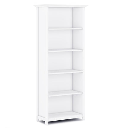 Amherst wooden bookcase with adjustable shelves white finish HouseOfZazla standard bookcase on Tampa Home & Garden Store