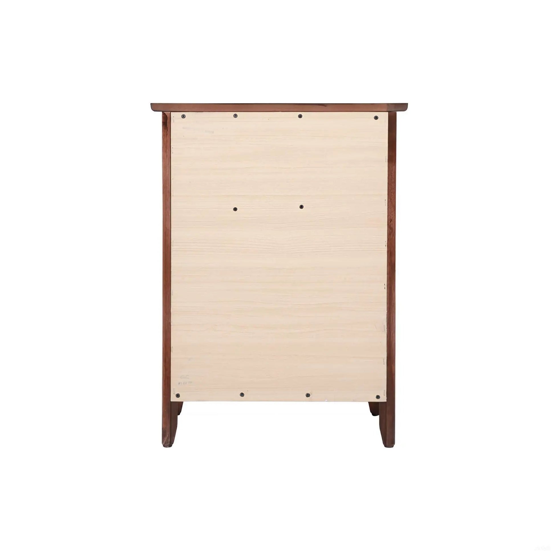 1 Drawer / 1 Door Nightstand, light wood panel, dark brown frame on Tampa Home & Garden Store