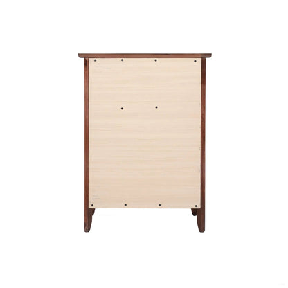 1 Drawer / 1 Door Nightstand, light wood panel, dark brown frame on Tampa Home & Garden Store