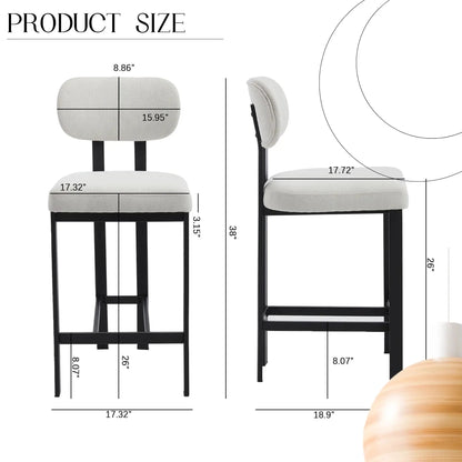Modern Counter Height Stools Set of 2 Cushions