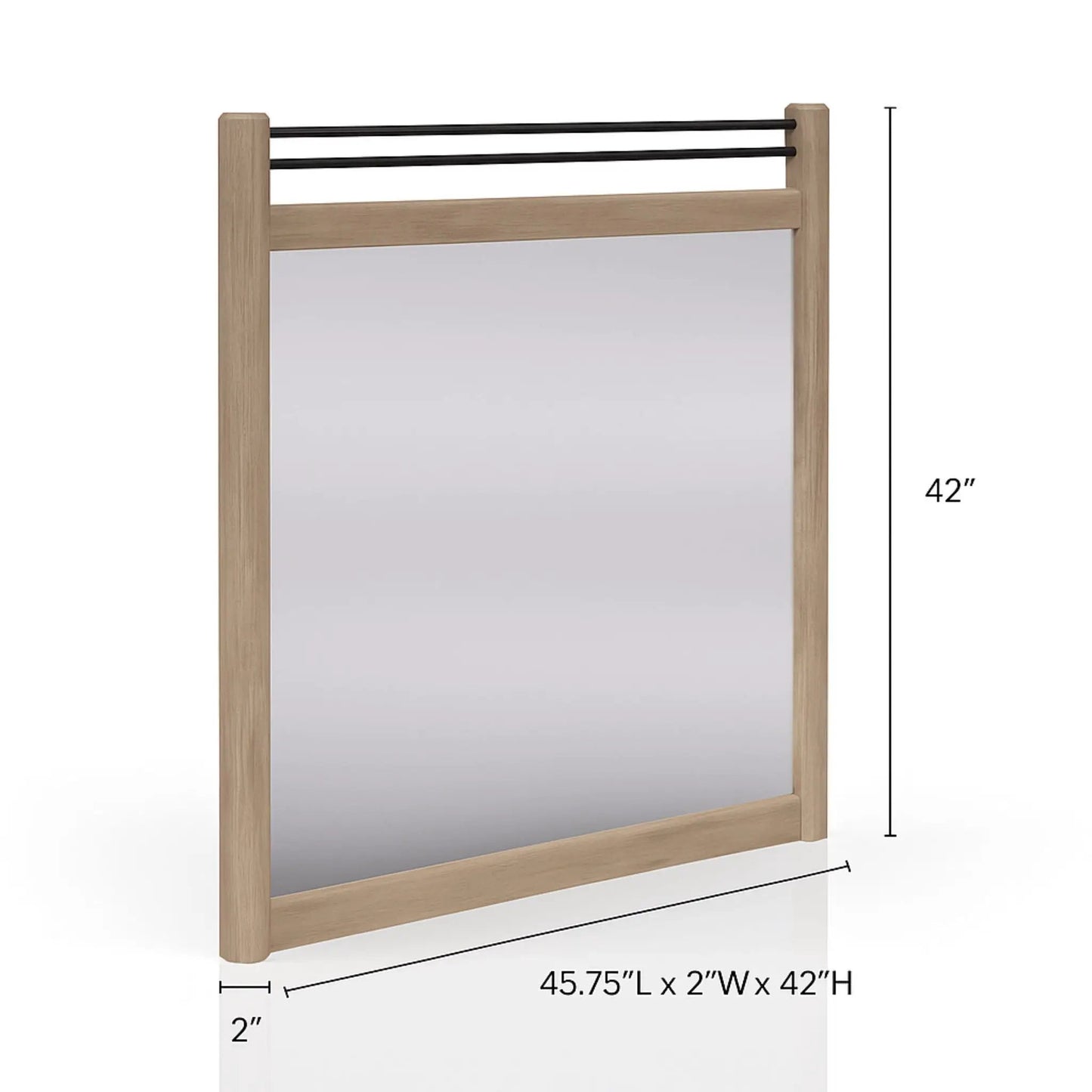 Poster Mirror Sand Finish Beveled Glass and Wood