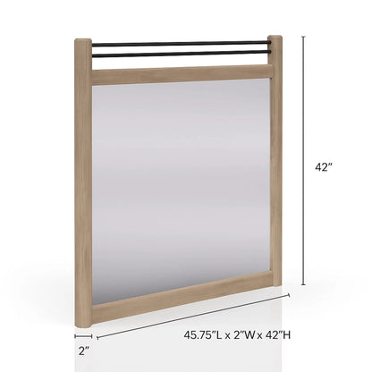 Poster Mirror Sand Finish Beveled Glass and Wood