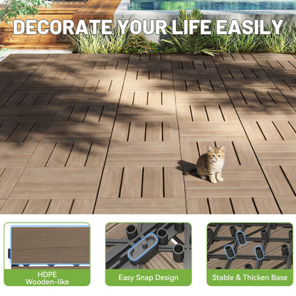 44 Interlocking Deck Tiles 12 x 12 HDPE Flooring