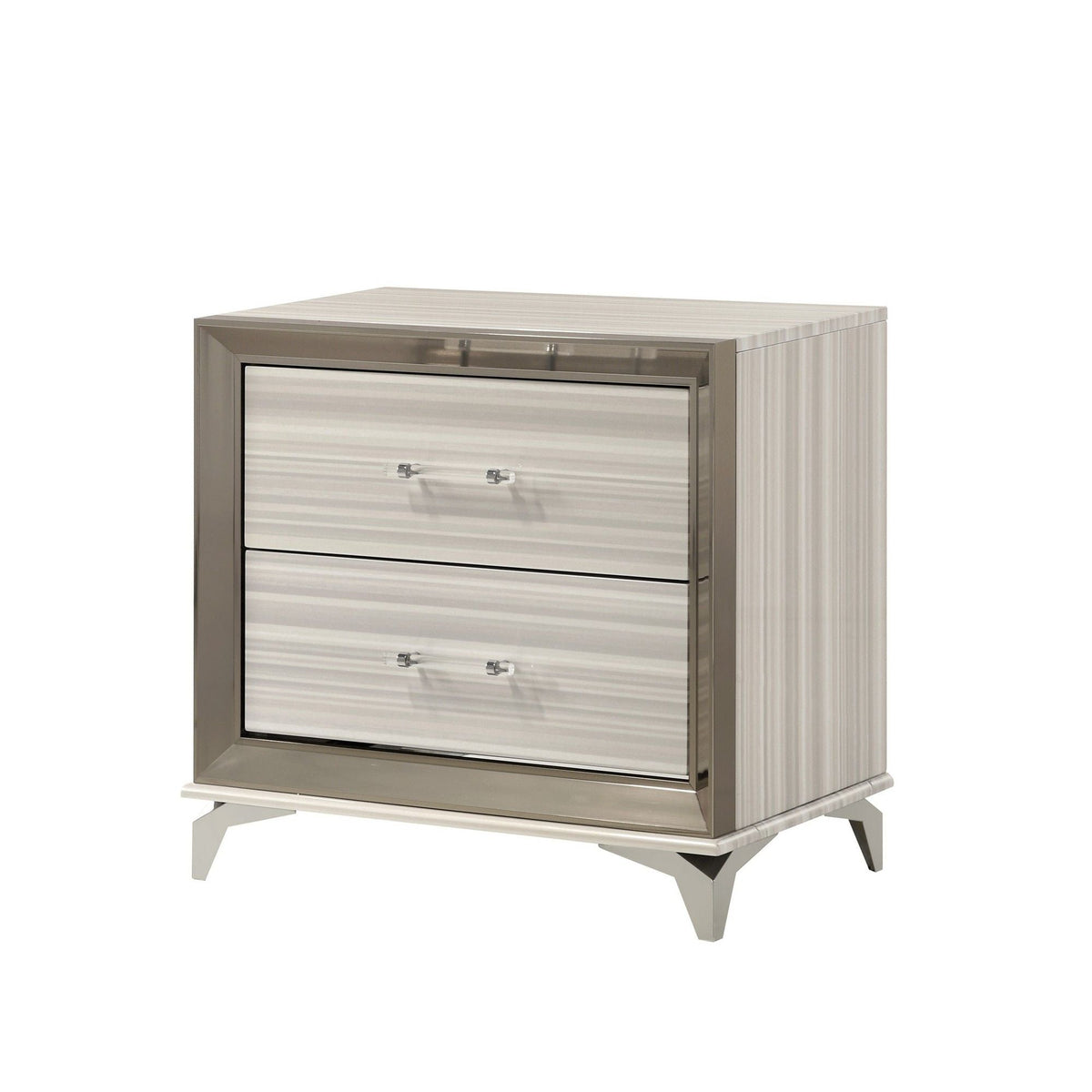 Star 5-Piece Bedroom Set with LED, silver mirrored finish, modern metallic design on Tampa Home & Garden Store