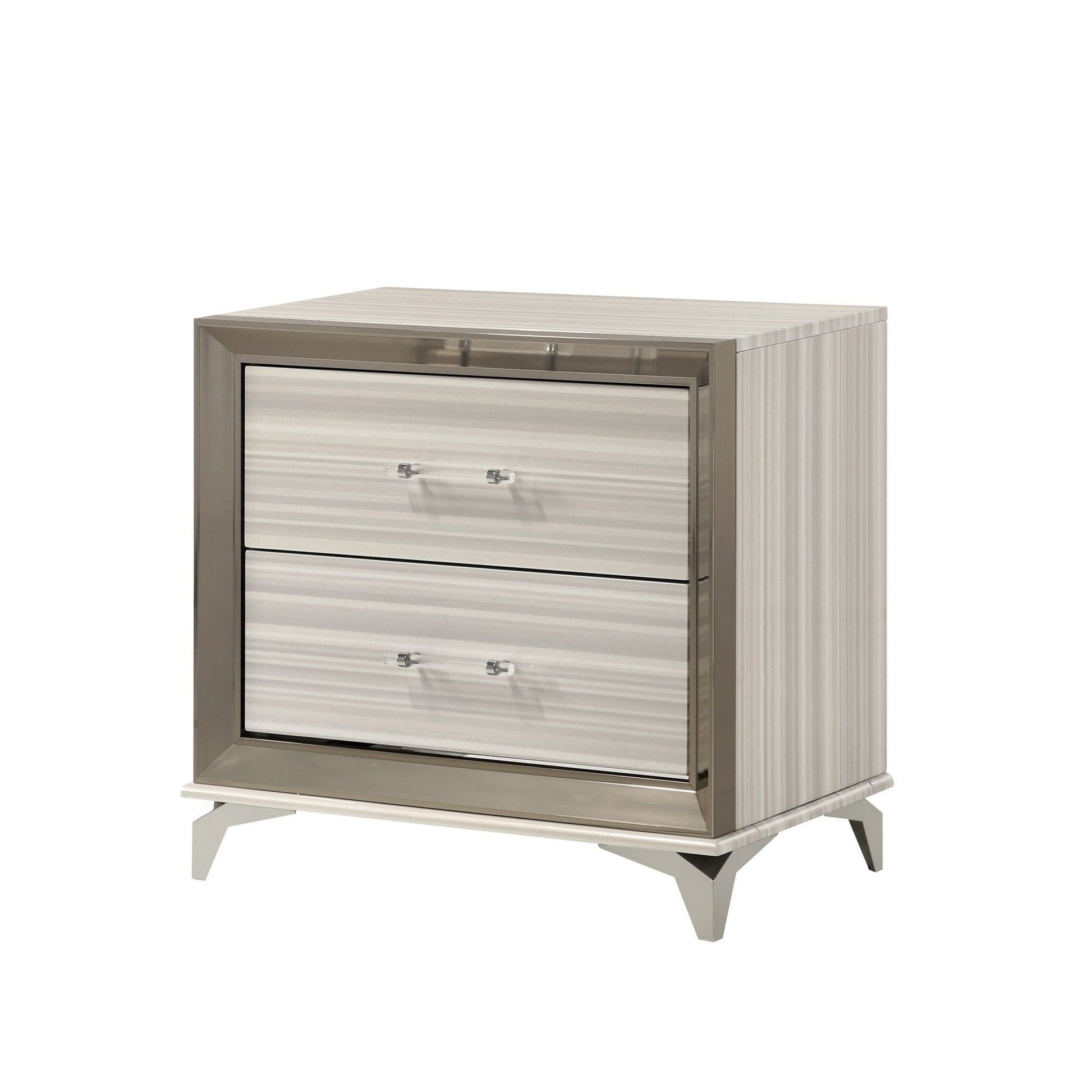 Star 5-Piece Bedroom Set with LED, silver mirrored finish, modern metallic design on Tampa Home & Garden Store