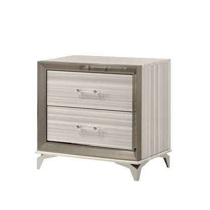 Star 5-Piece Bedroom Set with LED, silver mirrored finish, modern metallic design on Tampa Home & Garden Store