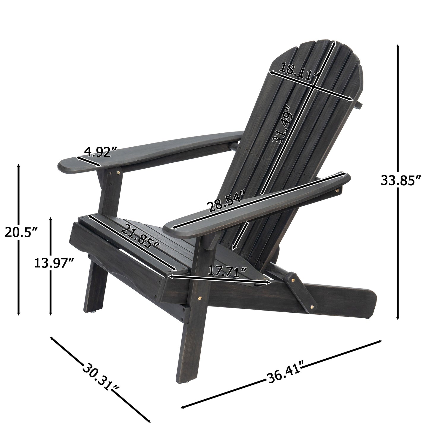Malibu Adirondack Chair by HouseOfZazla, outdoor wooden Adirondack chair in dark stain on Tampa Home & Garden Store