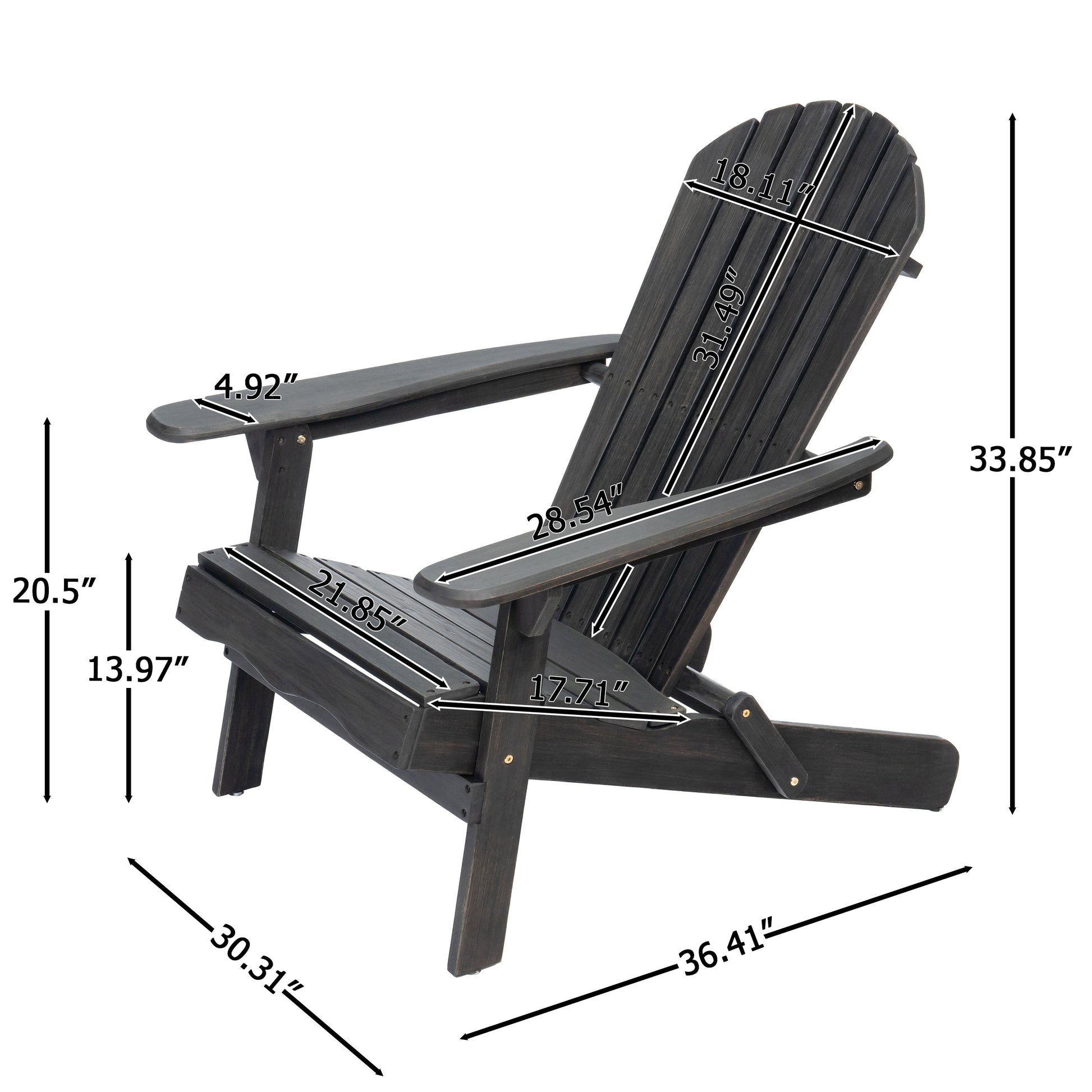 Malibu Adirondack Chair by HouseOfZazla, outdoor wooden Adirondack chair in dark stain on Tampa Home & Garden Store