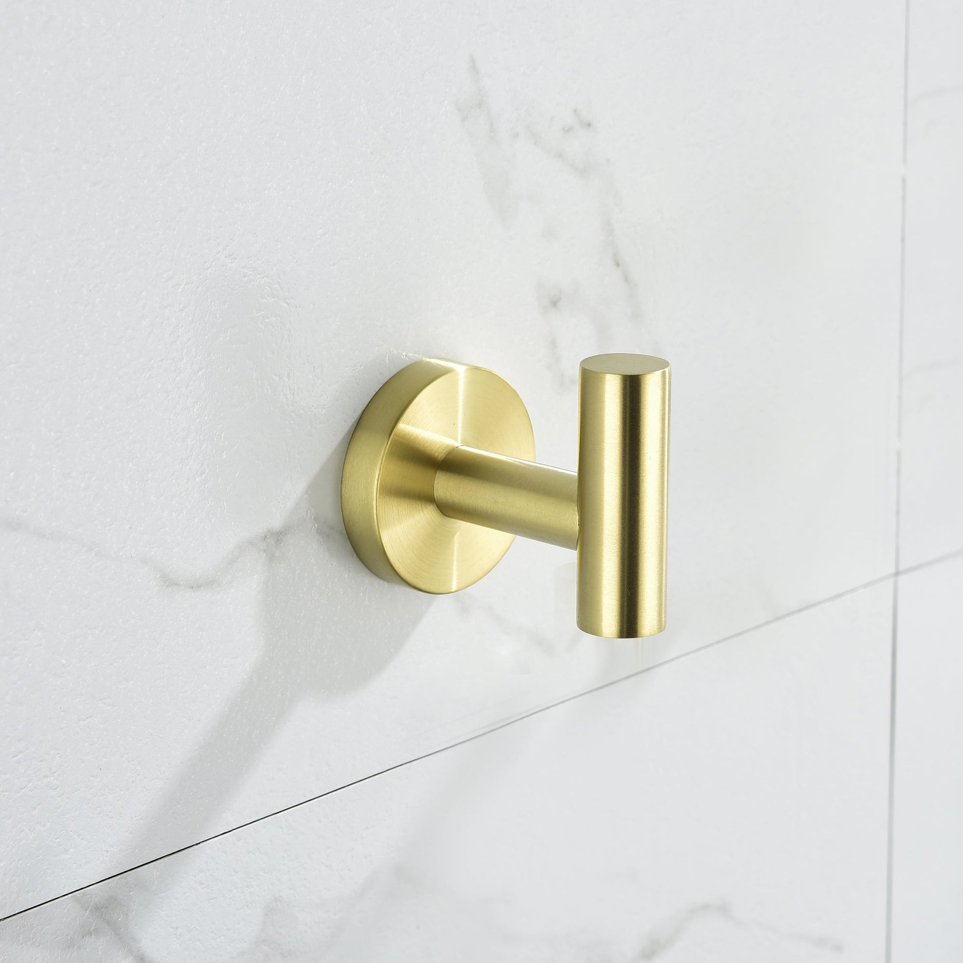 6-Piece Bathroom Hardware Set in brushed gold with wall plate and lever by HouseOfZazla on Tampa Home & Garden Store