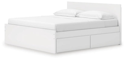 Onita panel platform bed in white with underbed storage drawers on Tampa Home & Garden Store