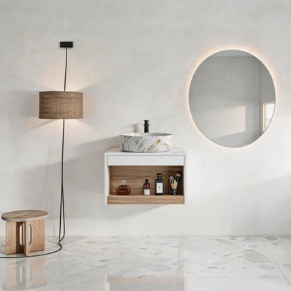 Floating Bathroom Vanity with Vessel Sink