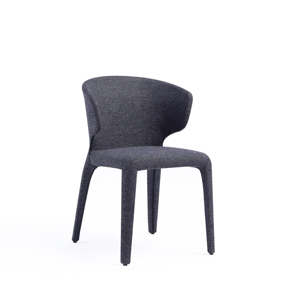 Conrad dining chair by HouseOfZazla in dark navy speckled fabric with metal legs on Tampa Home & Garden Store