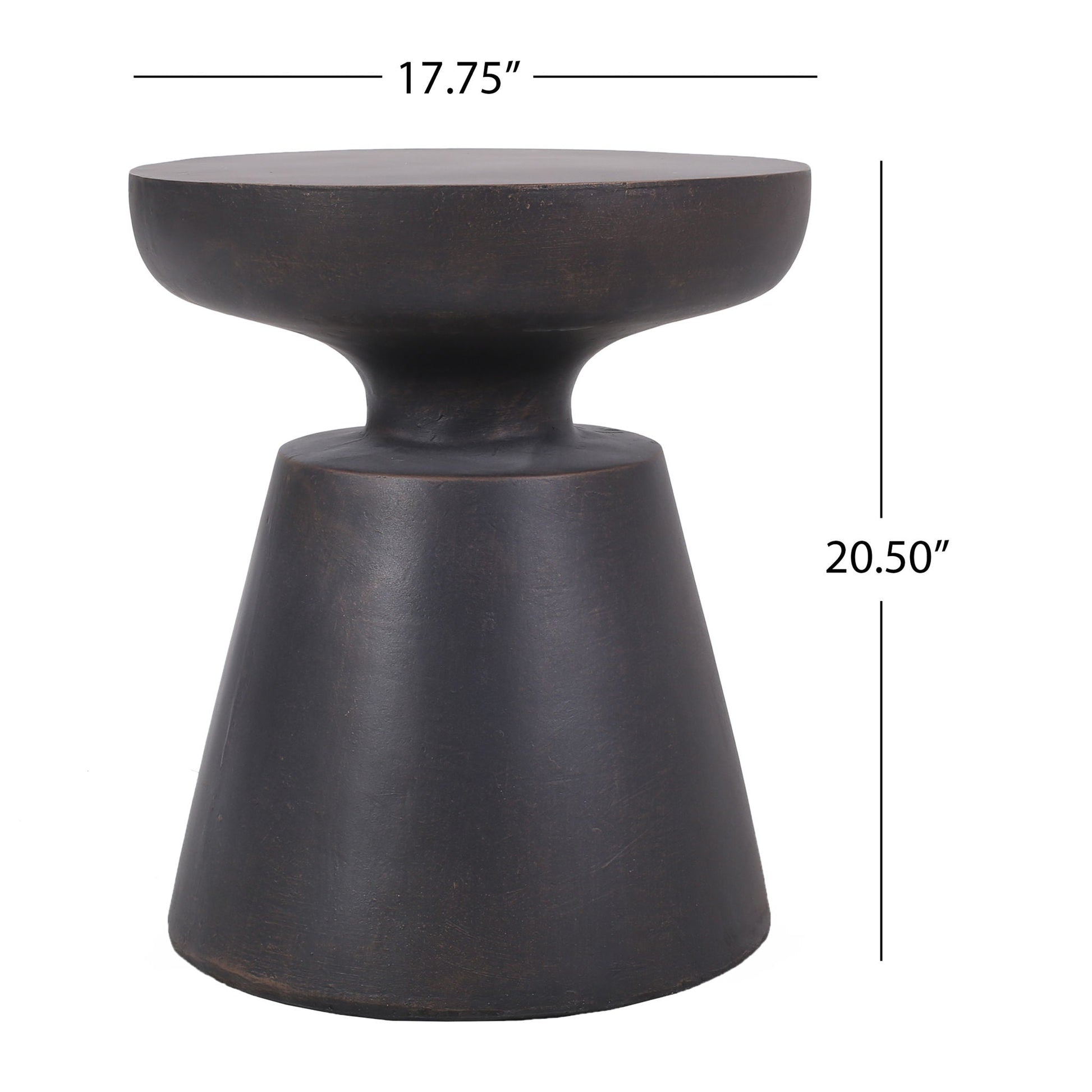 Outdoor lightweight concrete end table with half-sphere copper top by HouseOfZazla on Tampa Home & Garden Store