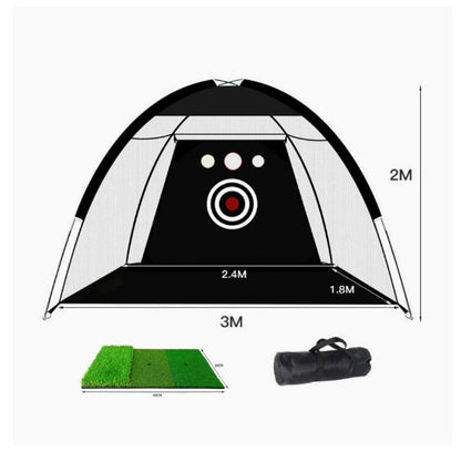 Golf practice net tent with target, 3m base, includes turf mat and carry bag My Store on Tampa Home & Garden Store