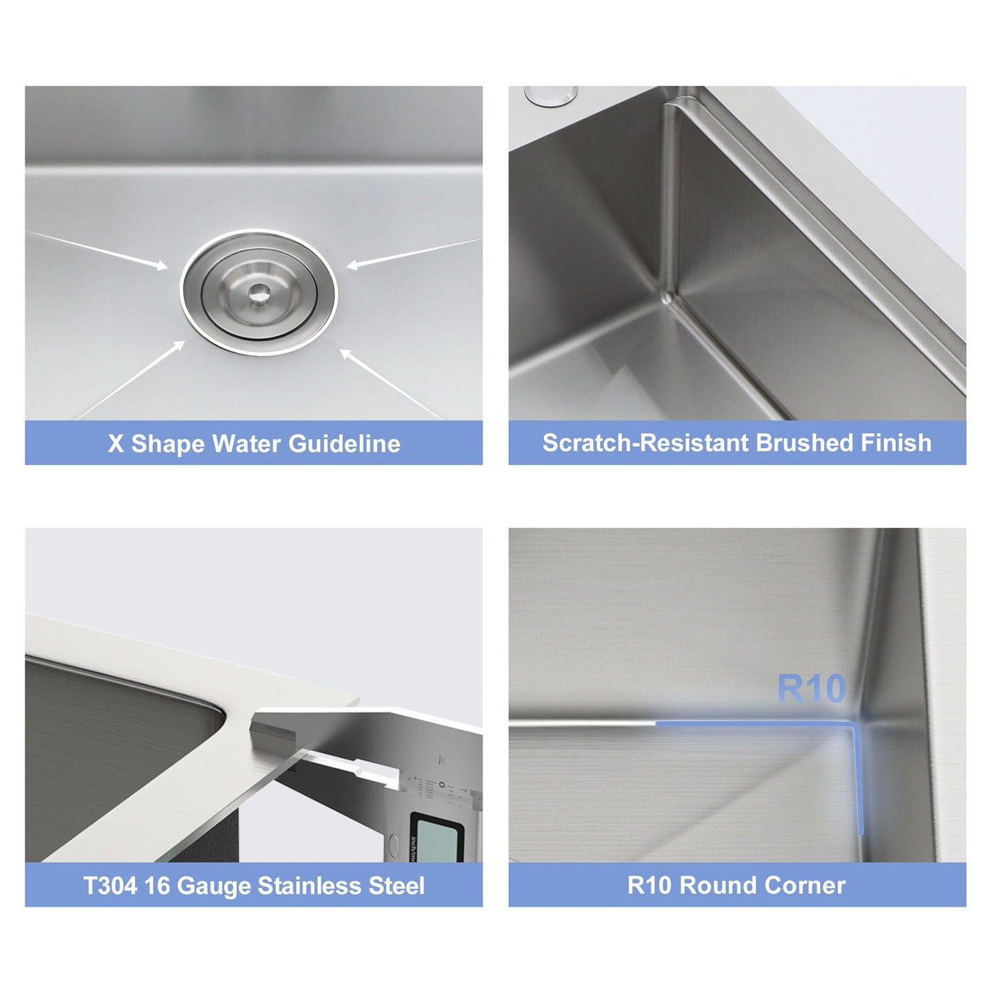 Drop In Kitchen Sink With Faucet And Dispenser