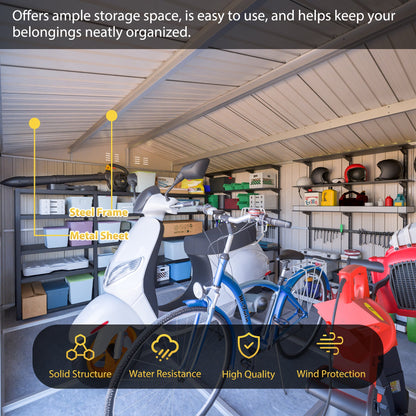 12x10 Ft Outdoor Metal Tool and Storage Shed