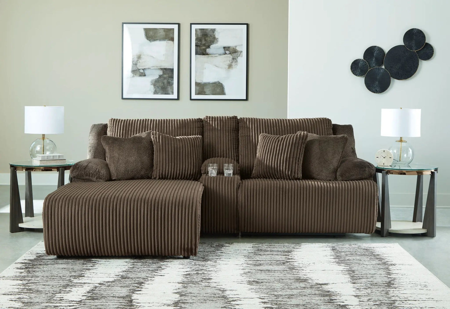 Top Tier Corduroy Reclining Sectional with Chaise