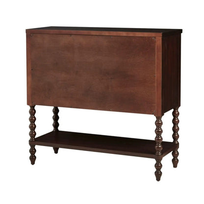 Signature Beckett 2 Drawer Accent Chest in dark cherry wood, hall chest with turned legs on Tampa Home & Garden Store