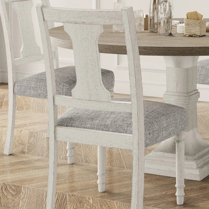 Tannen Dining Side Chair Set of 2 White and Gray