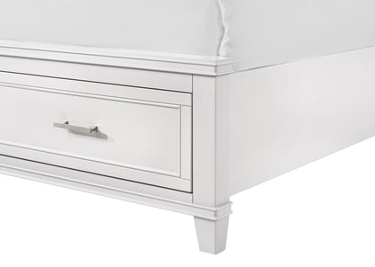 Ample Storage Bed with X Headboard and Wood Base