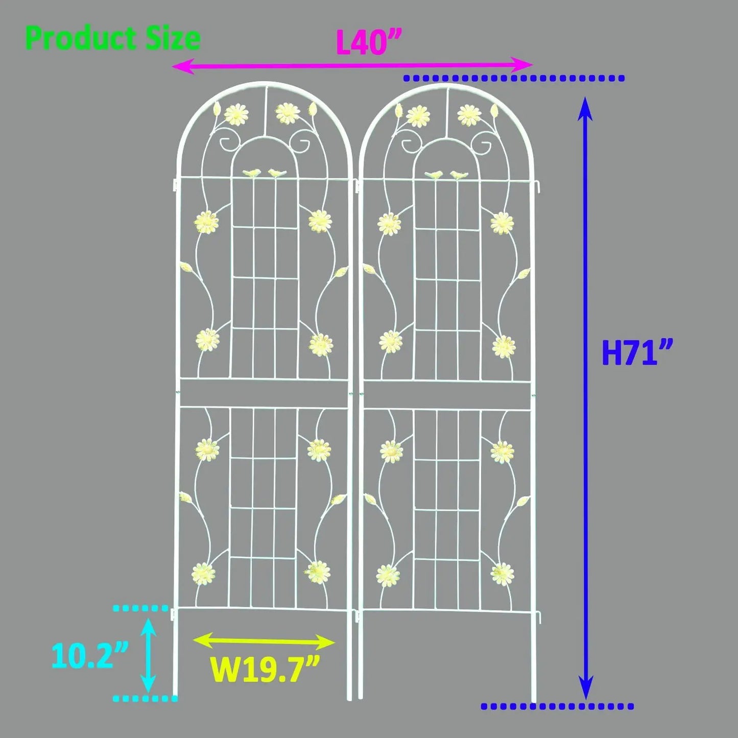 Metal Garden Trellis for Climbing Plants Outdoor