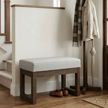 Milltown Upholstered Ottoman Bench With Driftwood