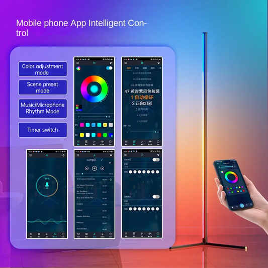 Ambient RGBIC Floor Lamp Bluetooth app color control scenes on Tampa Home & Garden Store