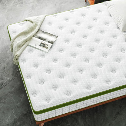 12-inch Gel Memory Foam Hybrid Mattress by Unique Piece Furniture with green edge on Tampa Home & Garden Store