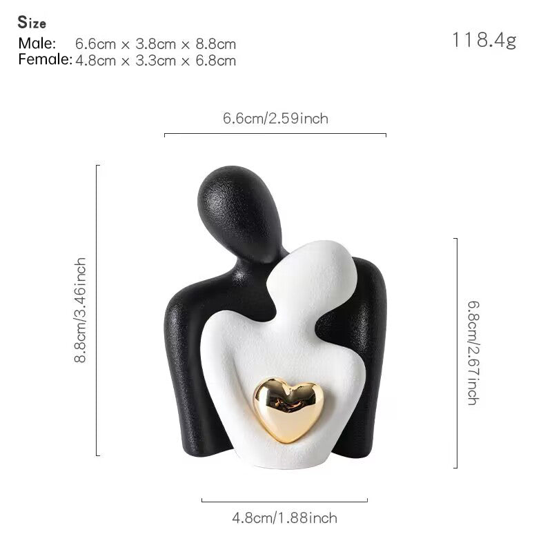 Creative couple figure decoration Newlywed home decoration Lover sculpture decoration figure desktop living room bookshelf decor - Tampa Home & Garden Store