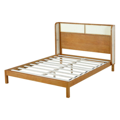 Premium Queen Rubber Wood Bed Frame and Headboard