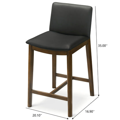 Mid-Century Counter Chair with Full-Back Comfort in black faux-leather, counter-height seating on Tampa Home & Garden Store