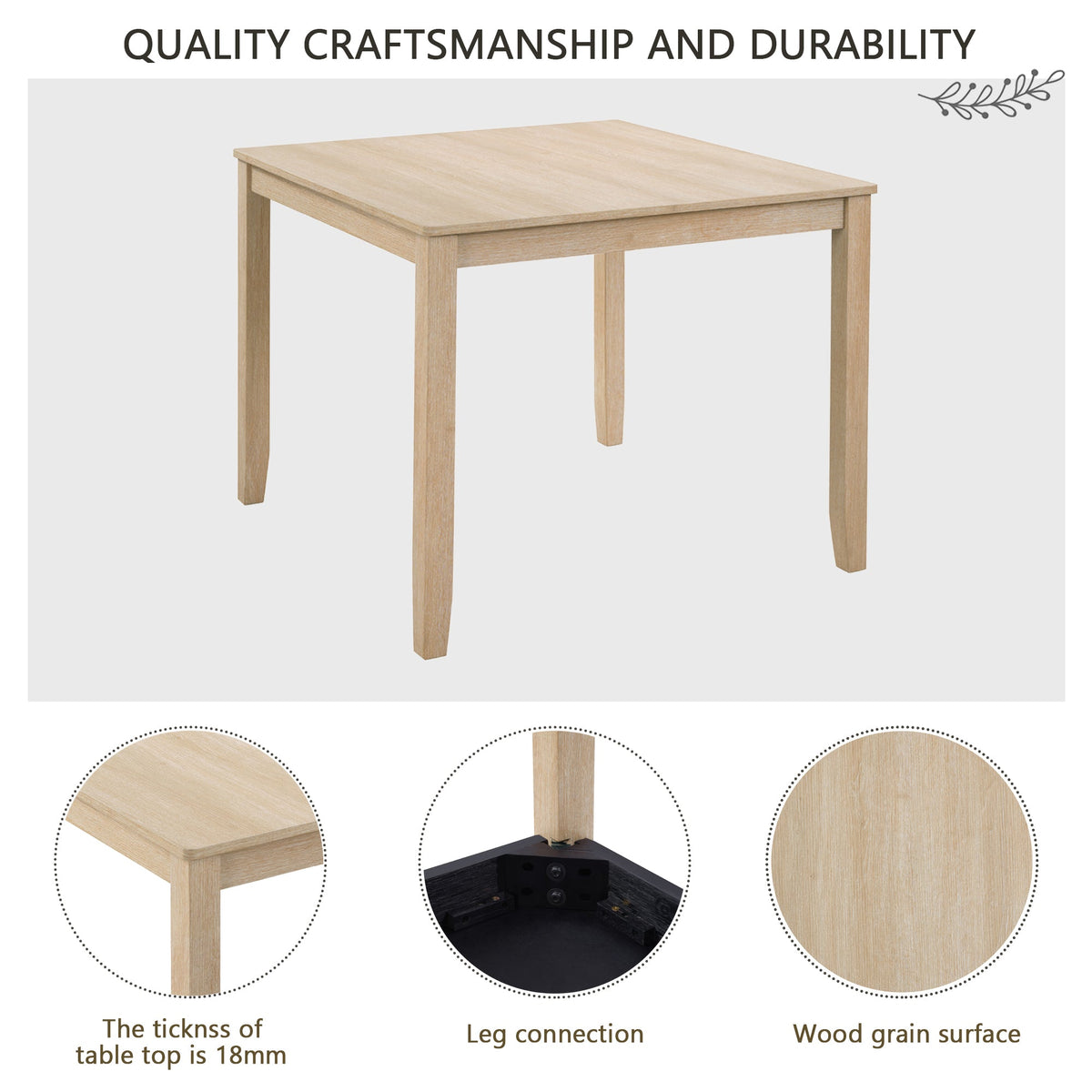 Modern 5-Piece Wooden Dining Table Set in Light Oak by HouseOfZazla on Tampa Home & Garden Store