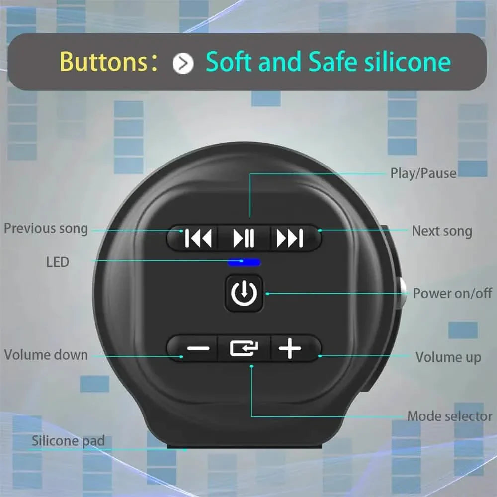 Black 4D surround wireless speaker with play/pause, prev/next, volume controls, silicone pad on Tampa Home & Garden Store