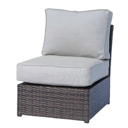 2 Piece Outdoor Rattan Sectional Set with light gray cushions by Unique Piece Furniture on Tampa Home & Garden Store