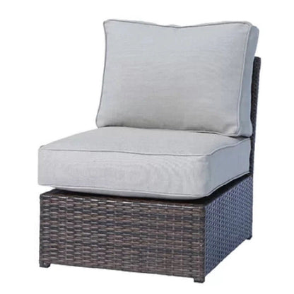 Comfortable Modern Patio Rattan Sectional with gray cushions by HouseOfZazla on Tampa Home & Garden Store