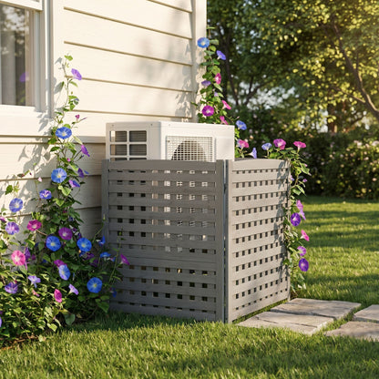 Three Wooden Fences and Outdoor AC Privacy