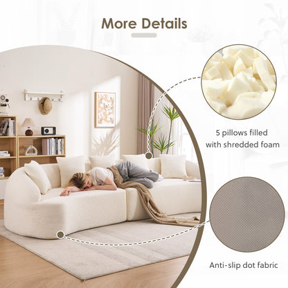 Curved Boneless Sofa Modular 110 Inch Sectional