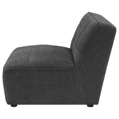 Ortega Upholstered Armless Chair charcoal fabric by HouseOfZazla on Tampa Home & Garden Store