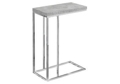 Accent Table C-shaped with tempered glass top and chrome metal frame, contemporary design on Tampa Home & Garden Store